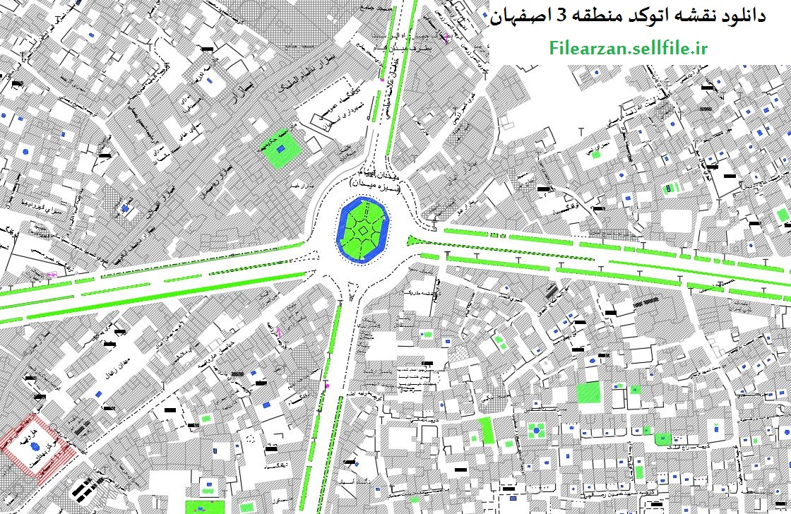 دانلود نقشه اتوکد منطقه 3 اصفهان