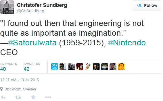 ادای احترام صنعت بازی به Satoru Iwata، مدیر شرکت نینتندو 1