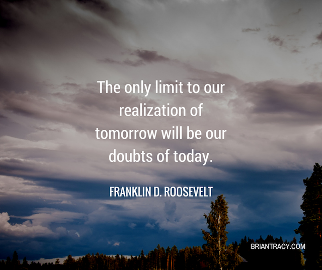 نقل قول توسط فرانکلین روزولت در مورد شک به خود و مثبت اندیشی 