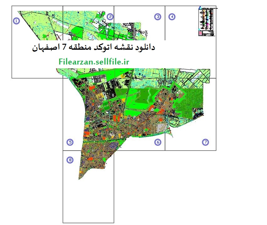 نقشه اتوکد منطقه 7 اصفهان