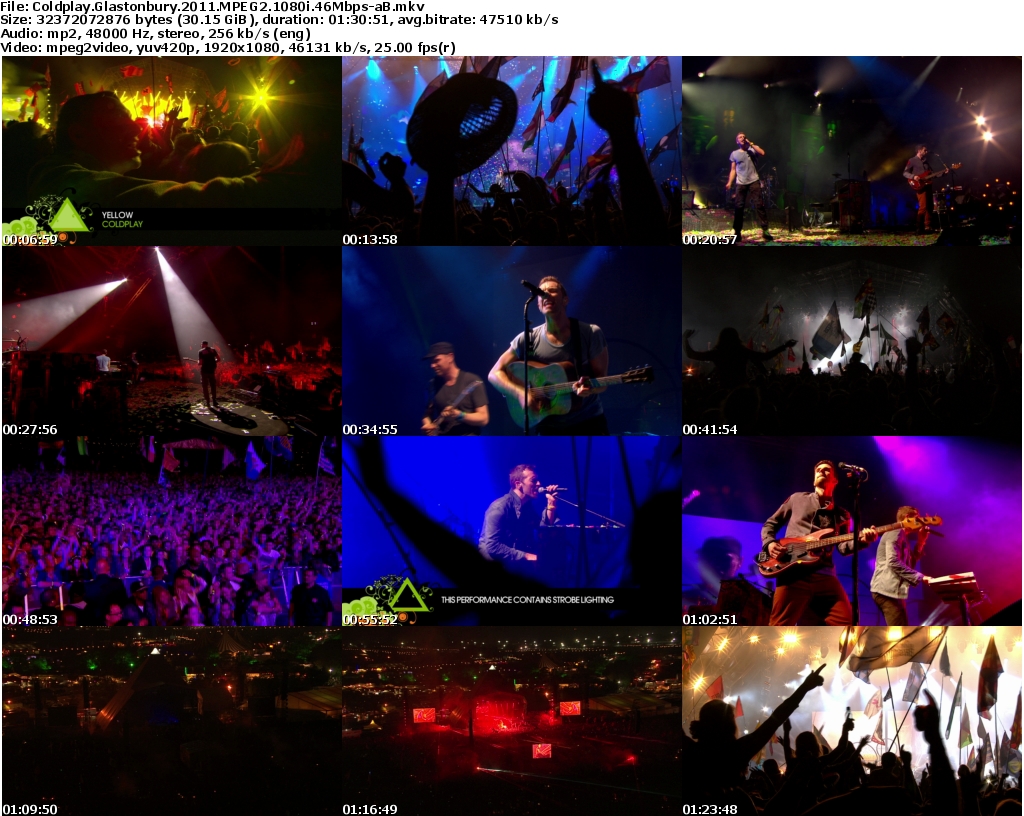 Coldplay Live At Glastonbury 2011 BBCHD HDTV 720p x264 HD