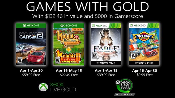 بازی‌های رایگان ماه آپریل 2020 سرویس Xbox Live GOLD معرفی شدند