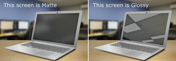 صفحه نمایش مات و براق لپ تاپ