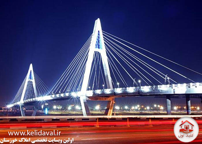 بزرگترین پل کابلی خاور میانه - پل کابلی اهواز - متصال کننده امانیه به چهار راه زند و بیمارستان الزهرا - کلید اول