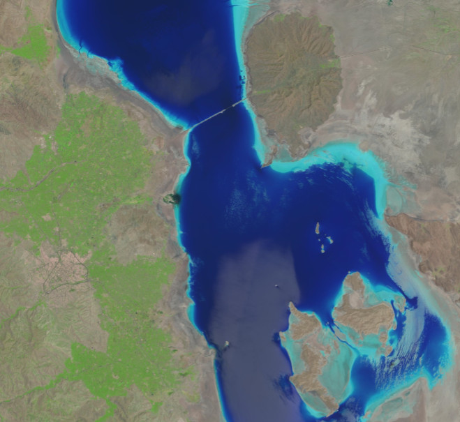آخرین تصویرماهواره ای از دریاچه ارومیه