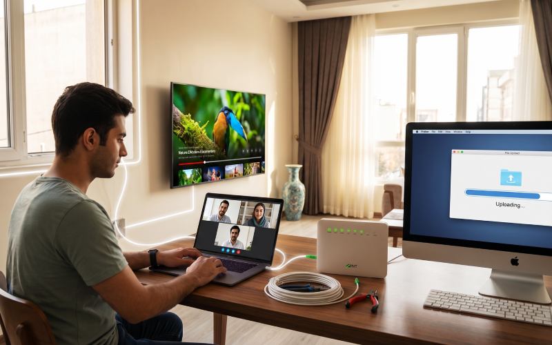 استفاد از اینترنت ftth پرسرعت در خانه