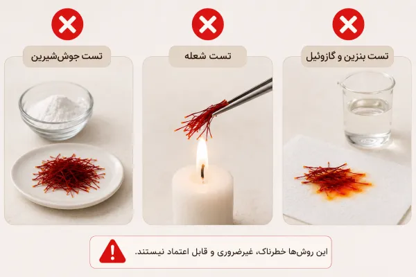 تشخیص زعفران اصل با بنزین