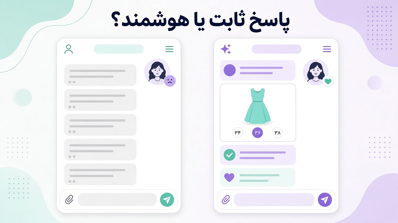 مقایسه پاسخ خودکار معمولی با پاسخ هوشمند مبتنی بر هوش مصنوعی در دایرکت اینستاگرام